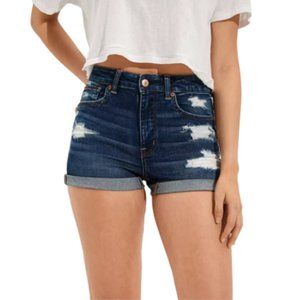American Eagle Destroyed Hi Rise Shortie in Dark Wash Womens Size 2